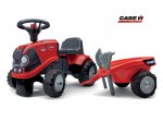Baby Case IH ride-on tractor with trailer, rake & shovel
