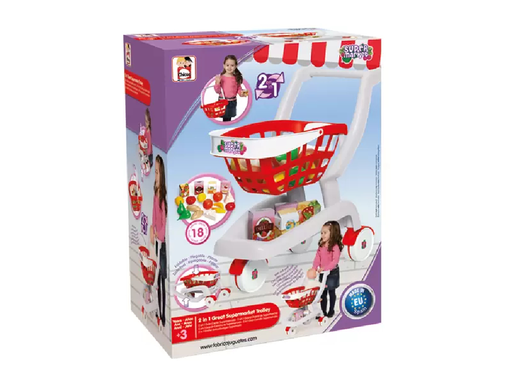 2 in 1 Supermarket Basket with 18 Accessories (84158)