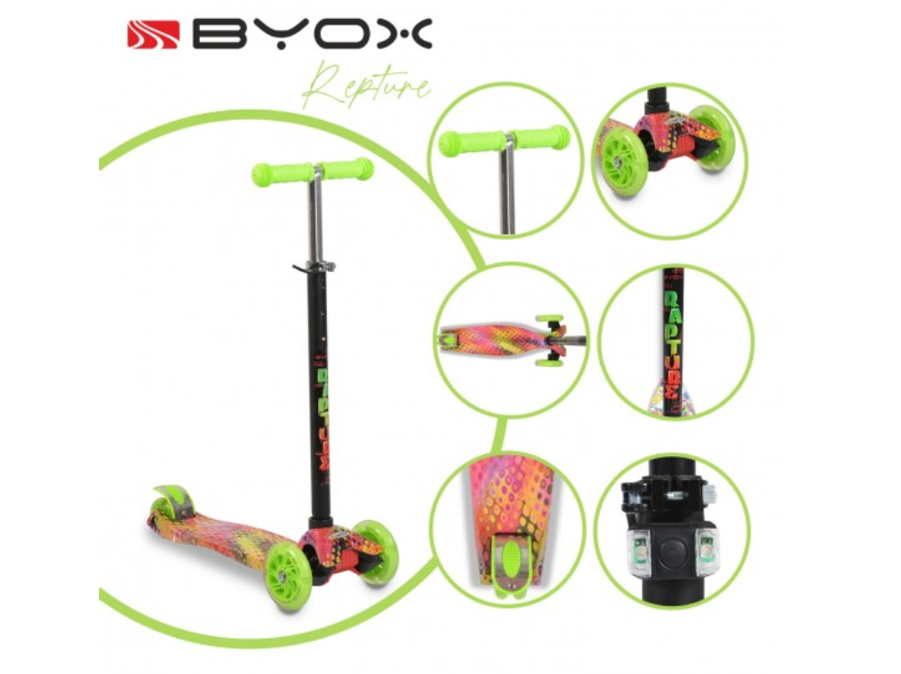 Byox Children's Skateboard Rapture Tricycle Green