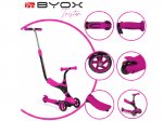 Byox Children's Scooter Tristar 3 in 1 Tricycle with Seat Pink