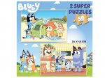 Ξύλινο Παιδικό Puzzle Bluey 100pcs - 2 puzzle των 50τμχ (19408)