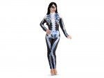 Adult Costume Skeleton Jumpsuit With Double Print Front Back