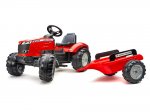 Red Massey Ferguson S8740 pedal tractor with trailer