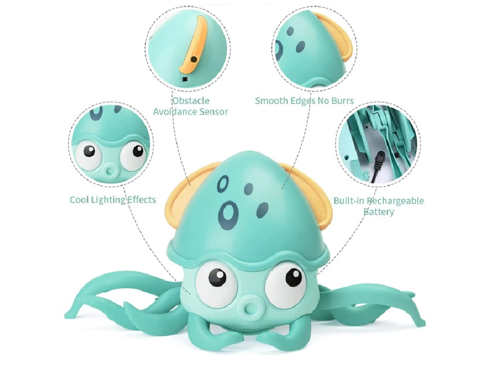 Rechargeable Moving Octopus with Sounds and Lights (BS96008)