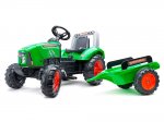 Green Supercharger pedal tractor with opening bonnet and trailer included