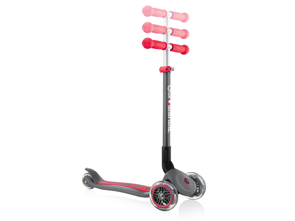 Globber Παιδικό Πατίνι Primo Foldable Τρίτροχο Γκρι/Κόκκινο (430-120-2)