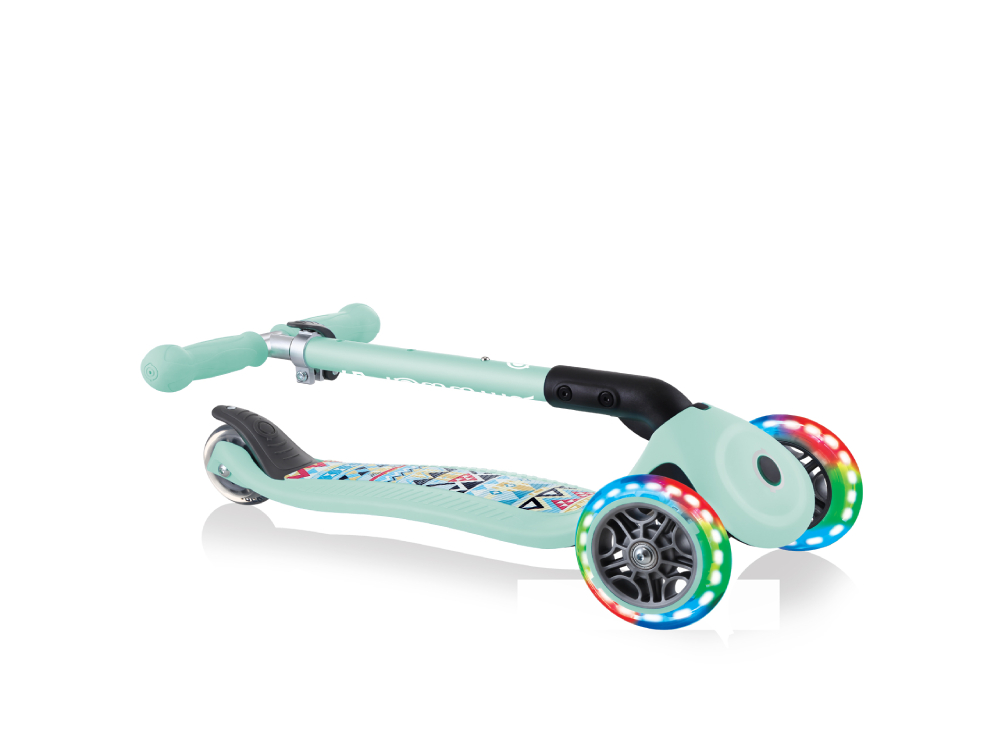 Globber Παιδικό Πατίνι Junior Foldable Fantasy Lights Τρίτροχο Τιρκουάζ (433-206)